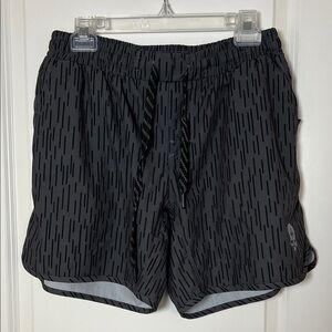Zero Foxtrot Grey Black Striped Drawstring Shorts Large
